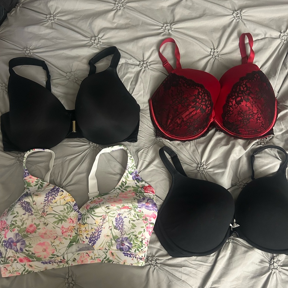 Cacique Black, Red, and Floral Bras Collection